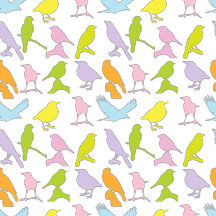 Pastel Colored Variety of Birds Pattern