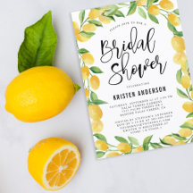 Lemon Border Watercolor Bridal Shower