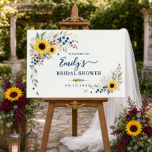 Navy & Gold Sunflower Bridal Shower Collection