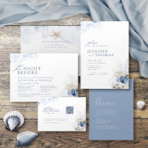 Blue Coral & Seashells Beach Wedding