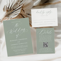 Modern Minimal Calligraphy Wedding - Sage Green