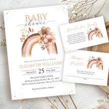 Rustic Boho Watercolor Rainbow Baby Shower