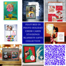 Photo Holiday Cheer Cards Stockings Blankets Gifts
