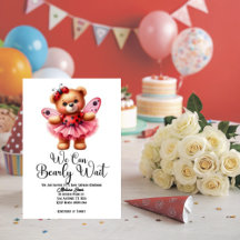 We Can Bearly Wait Girl Baby Shower Collection