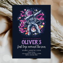 Outerspace Planets Blue First Birthday