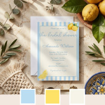  Pastel Blue Stripes Lemon Italian Bridal Shower