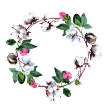 White cotton flower. Rustic botanical Wedding.