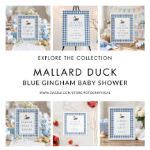 Duck Blue Gingham Baby Shower