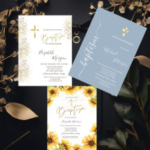 Elegant Chic Baptism Invitations