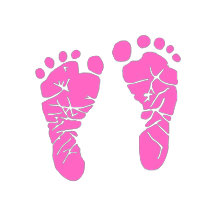 Cute Pink Baby Footprints Its a Girl Baby Shower
