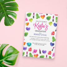 Fun Vibrant Watercolor Lipsticks Graduation Party 