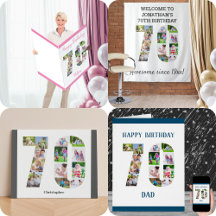 70th Birthday Photo Collage Numbers
