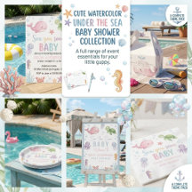 Cute Watercolor Under the Sea Baby Shower