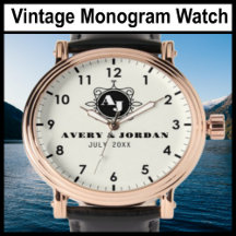 Retro calligraphic monogram Luxury Vintage Watch