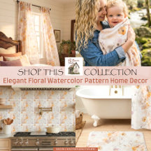 Elegant Floral Watercolor Pattern Home Decor