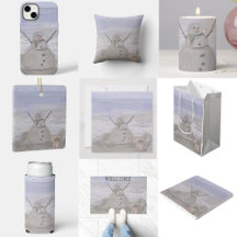 Frosty Snowman At The Beach