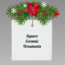 Square Ceramic Christmas Ornaments