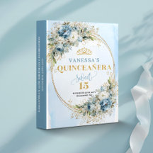 Dusty blue gold Quinceañera Album 37-15