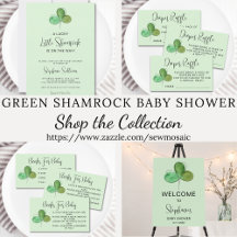 Green Shamrock Baby Shower Collection