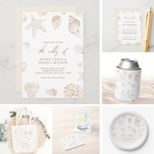 Watercolor Seashells & Pearls Wedding   Engagement