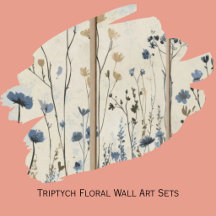 Triptych Floral Wall Art Sets