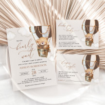 Bear in Brown Balloon Baby Shower Collection