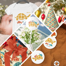 Vintage Color Turtle Baby Shower/Birthday Supplies