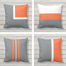 Grey and Orange Outdoor Pillows