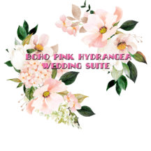 PINK HYDRANGEA APPLE BLOSSOMS WEDDING SUITE
