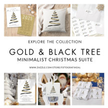 Minimalist Gold Black Christmas Tree