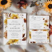 Rustic Autumn Sunflowers and Wildflowers Wedding