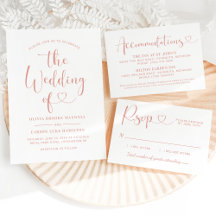 Rose Gold Heart Script Wedding Suite