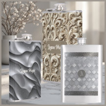 Vintage Ornate Luxe Glam Personalized Flasks