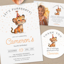 Sweet orange tiger kid’s birthday celebration