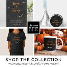 HALLOWEEN   Elegant Black Floral Botanical