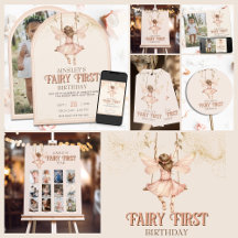 Personalized Blush Pink Fairy First 1st Birthday