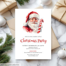 Classic Santa Claus Christmas Invites #09Q