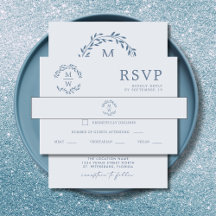 Dusty Blue Monogram Wreath Mix + Match Wedding