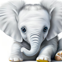 Adorable Gray Baby Elephant