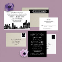 Detroit Skyline Art Deco Wedding Collection