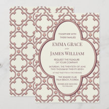 Dusty Rose Burgundy Quatrefoil Wedding Suite