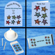 Black Abstract Turtles Colourful Shells