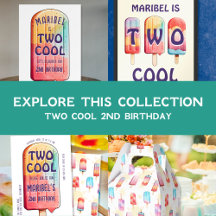 Two Cool Colorful Summer 2nd Birthday Party Suite