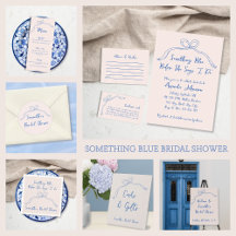 Something Blue Hand Drawn Chic Bow Bridal Shower