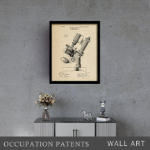 Occupations original patents wall art