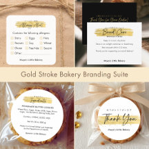Modern Gold Brush Stroke Bakery Branding Suite