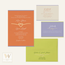 Bold Citrus Wedding Invitation Suite