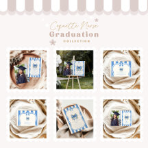 Blue Toile Bow Coquette Nursing School Graduate