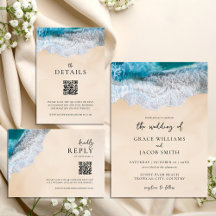 Blue Ocean Waves Tropical Beach Wedding
