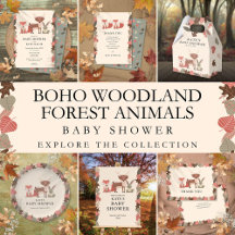 Boho Woodland  Forest Animals Baby Shower Suite